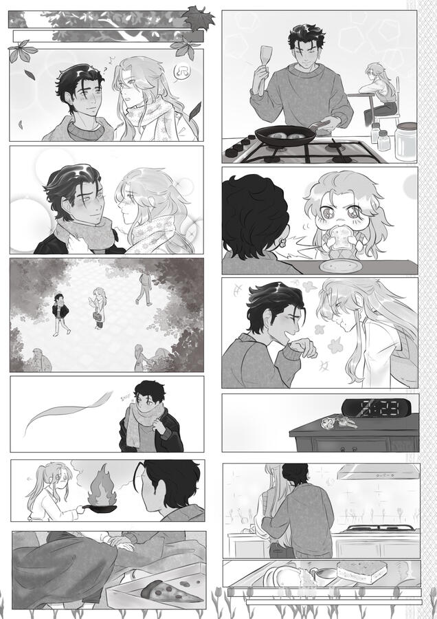Couple&#39;s multiple panels comic page